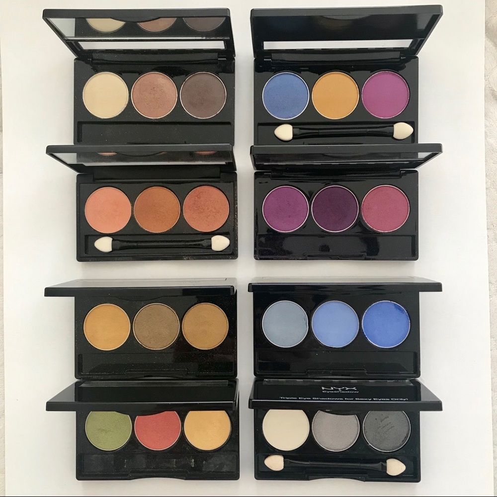 Lot of 8 NYX eyeshadow palettes. FREE 12 pigments.